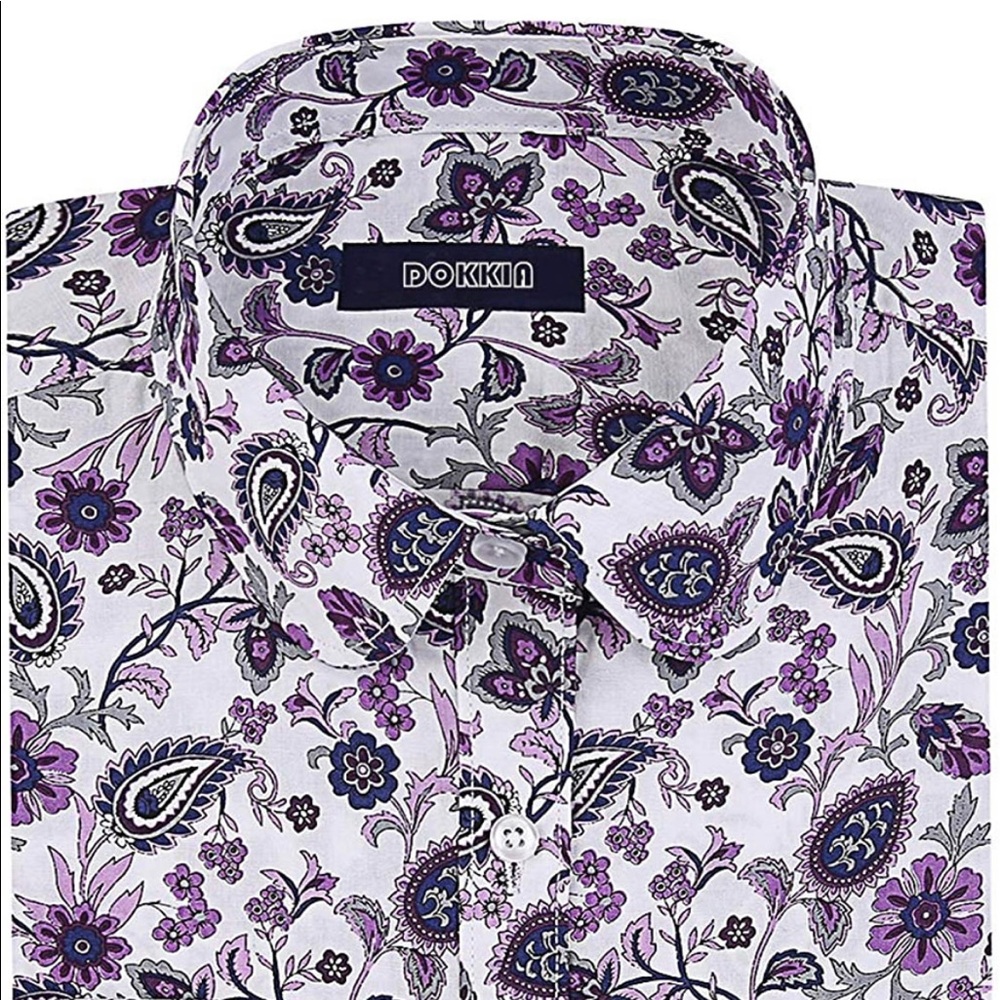 Ladies Purple Paisley Shirt